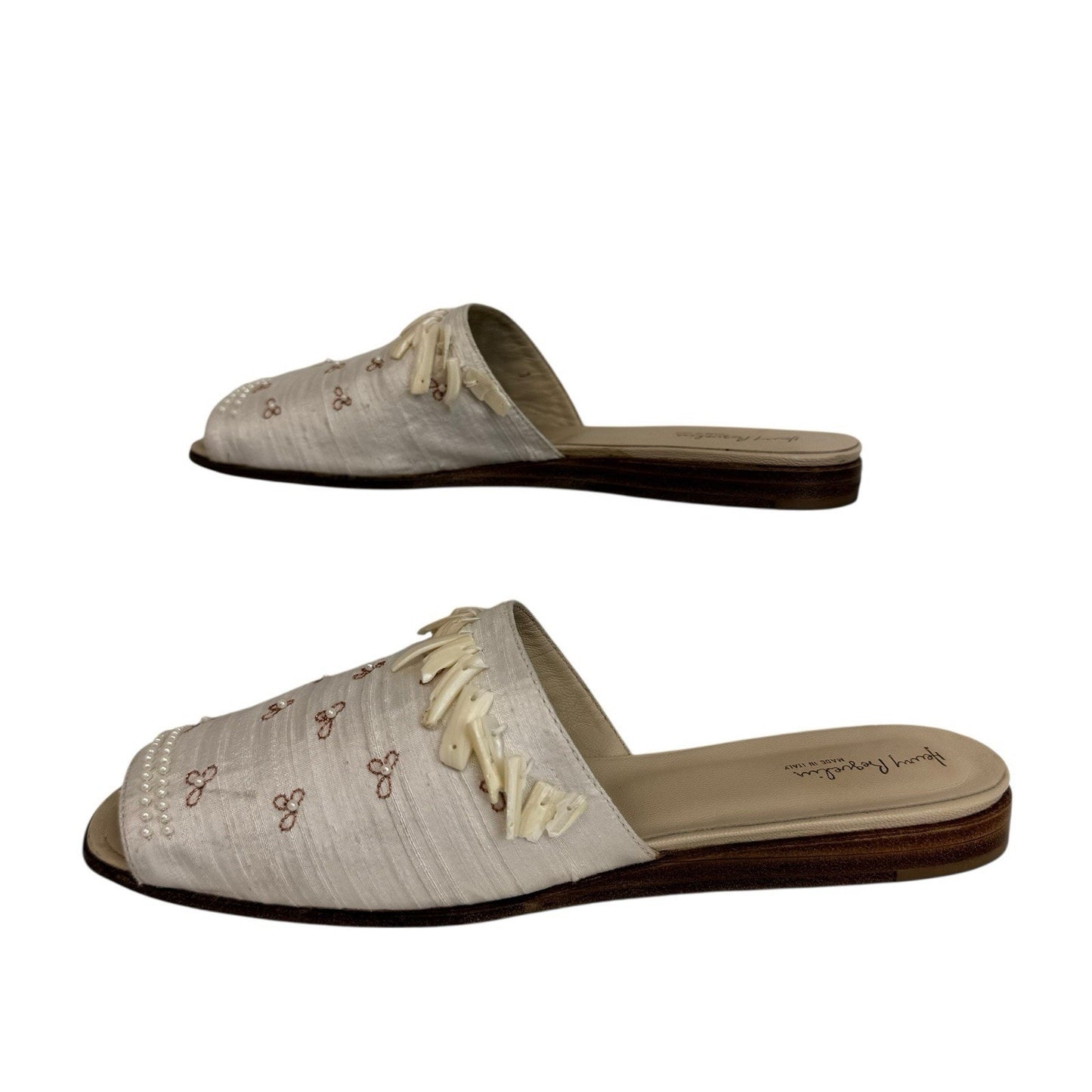 HENRY BEGUELIN Handcrafted Ivory Silk Embroidered Shoes Women’s EU 36.5 (US 6.5)