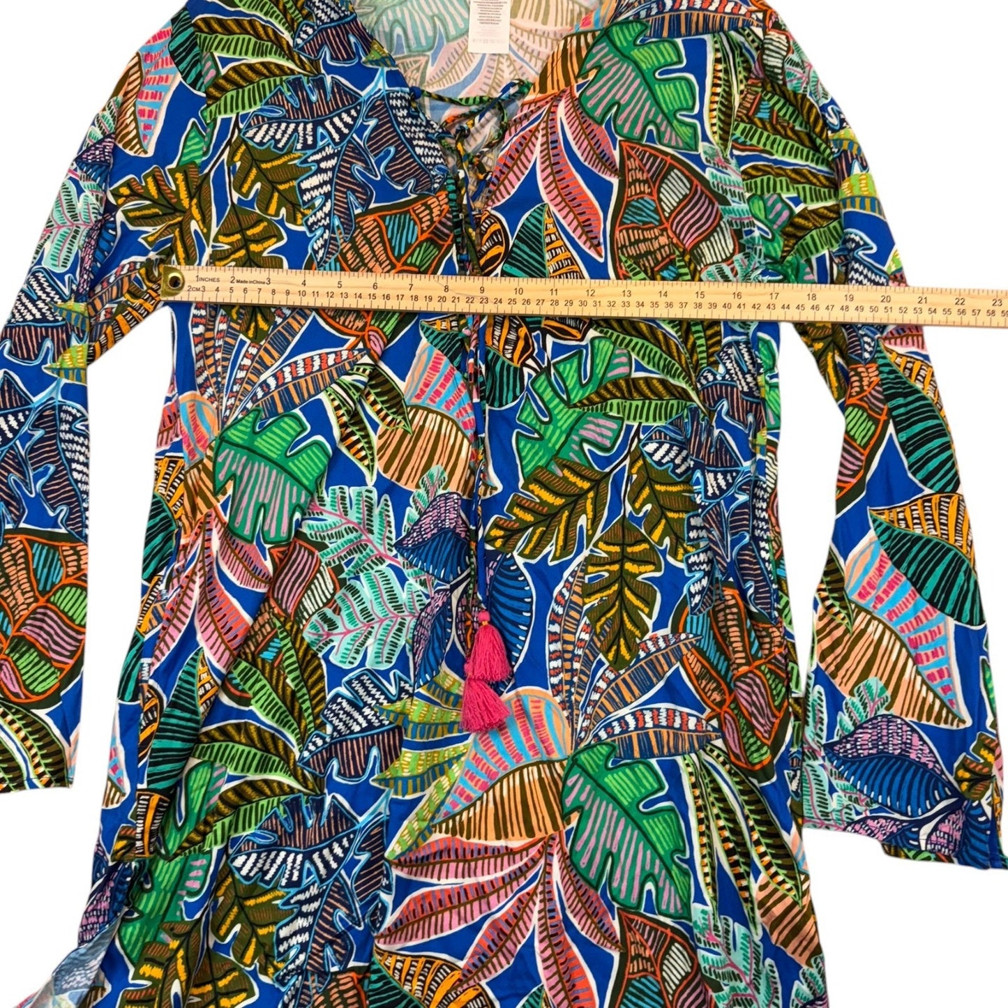NEW La Blanca Women's Size Medium Leaf Pattern Summer Pullover Blouse