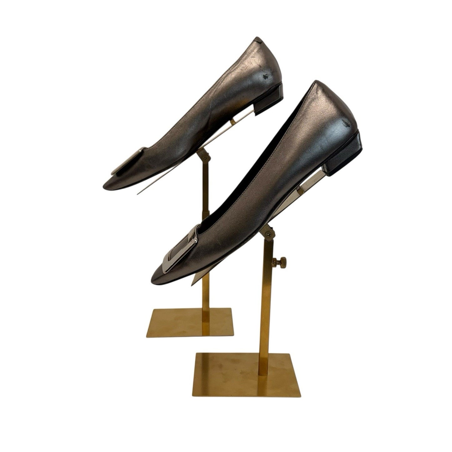 Roger Vivier Paris Square Buckle Pumps Black Vintage Italy Heels/Shoes 5.5 Women's