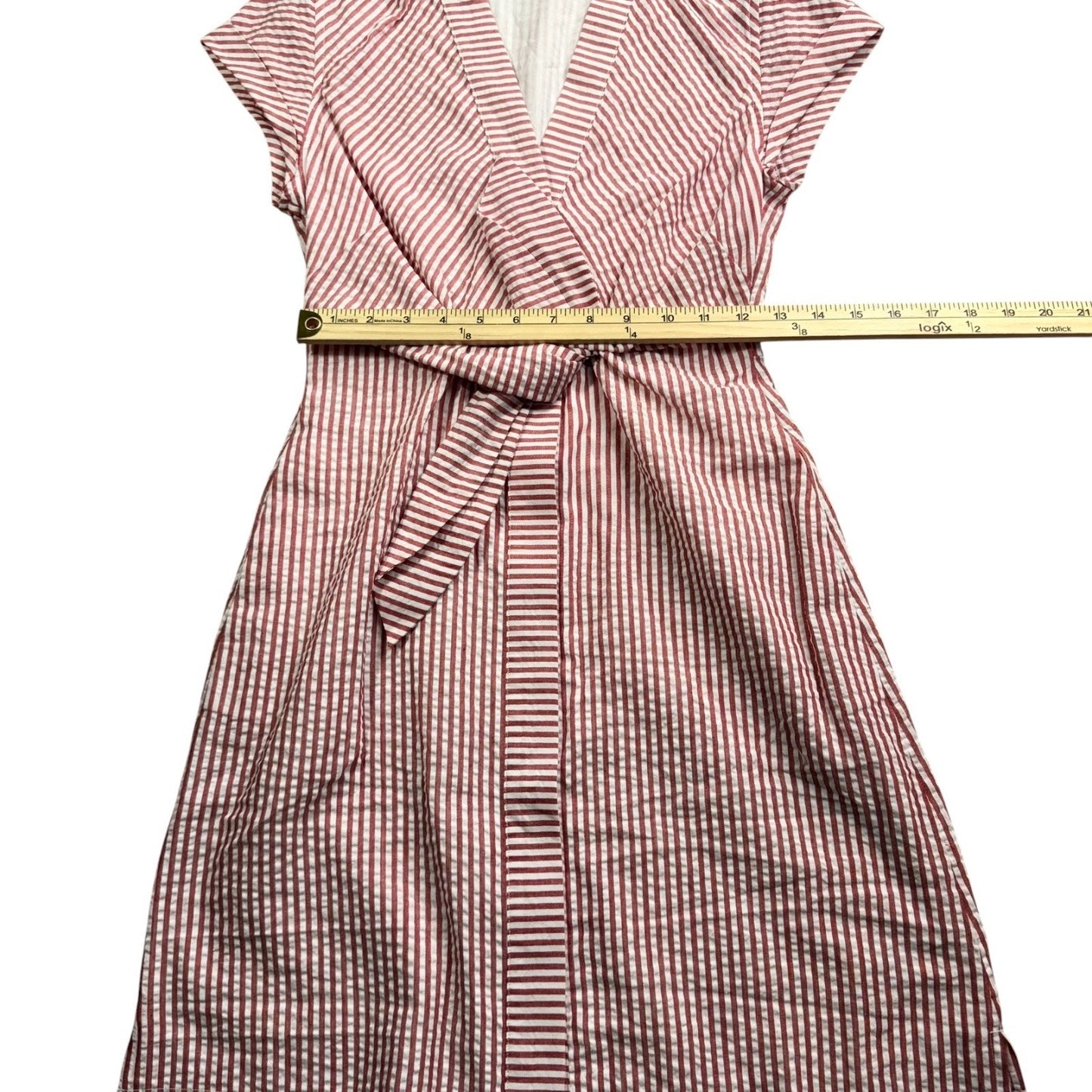 Vineyard Vines Red White Dress Size 00 Fit Flare Pocketed Lined Cotton Pockets Women's