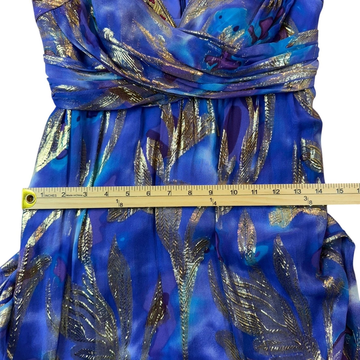 Nicole Miller Women's Size 2 Formal V-Neck Spaghetti Strap Zip Evening Gown Dress