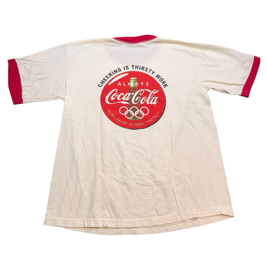 Vintage 1996 Atlanta Olympics Coca-Cola Women's T-Shirt by Hanes USA – Size XL –