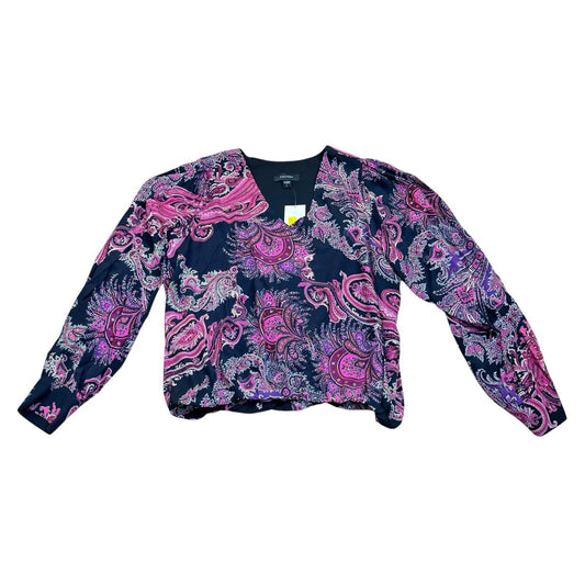 Karen Kane Paisley Cropped Jacket Top L NWT $148 Pink Blue Women's