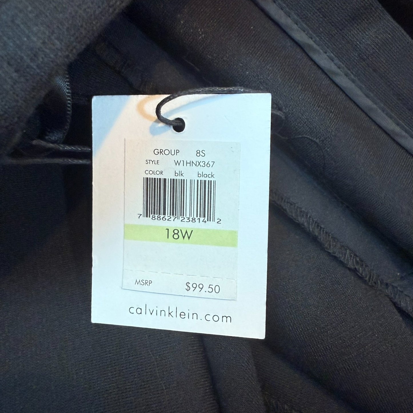 NEW Calvin Klein Women's Size 18 Black Sleek Business Formal Plain Pencil Skirt