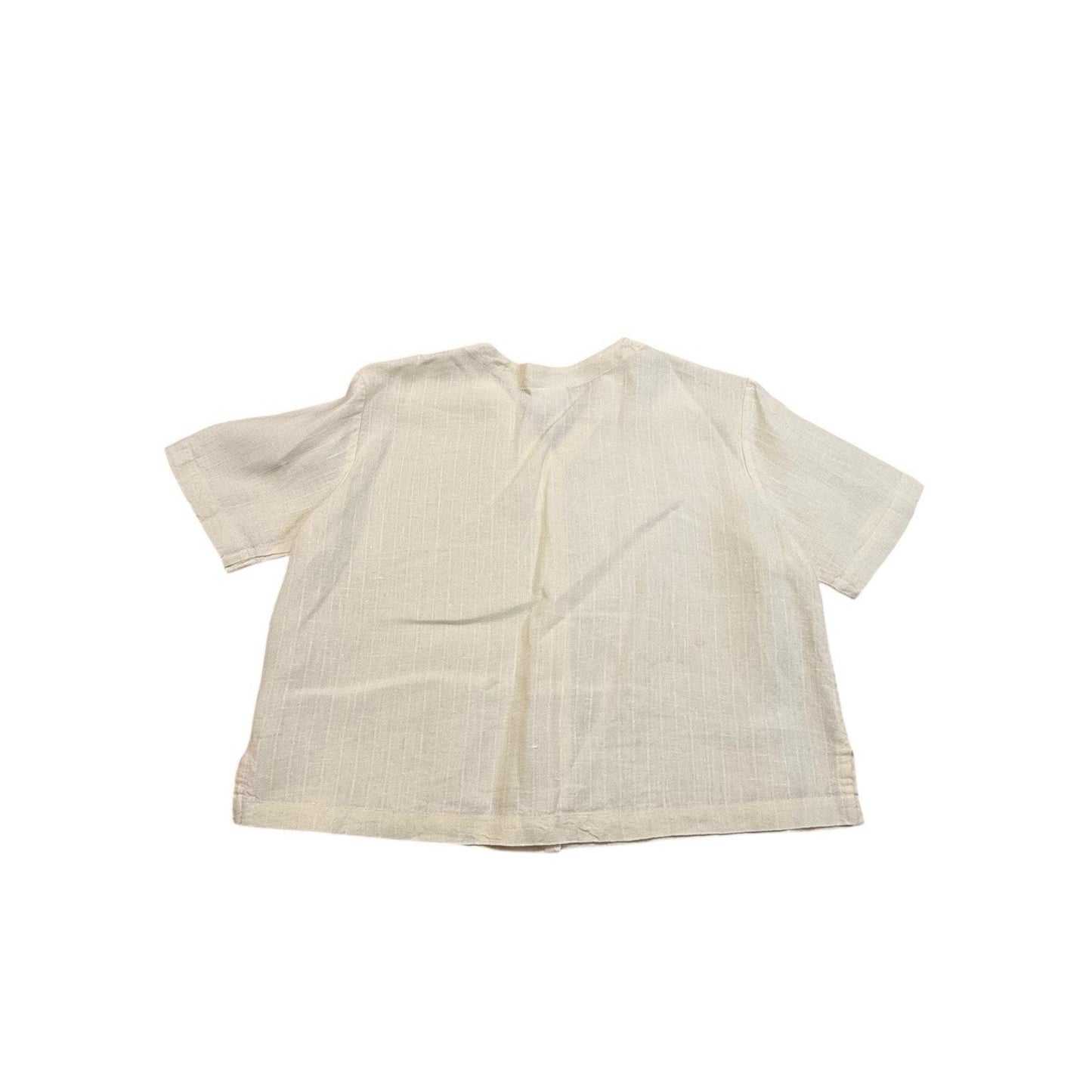 VINTAGE Women's S Eileen Fisher Sheer Linen Short Sleeve Blouse