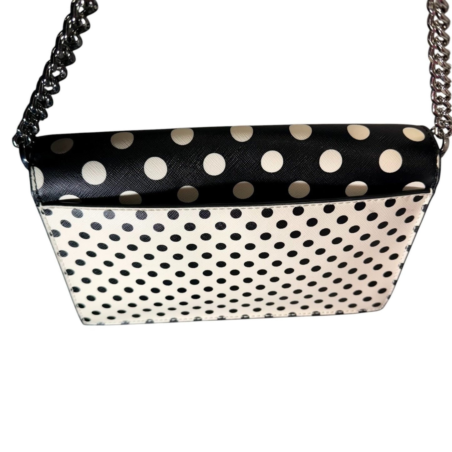 Kate Spade Polka Dot Chain Shoulder Bag Crossbody Clutch Black White Evening Purse Women's