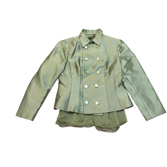 Worth Petite Green Silk Blend Jacket & Halter Top Set Women’s Size 10