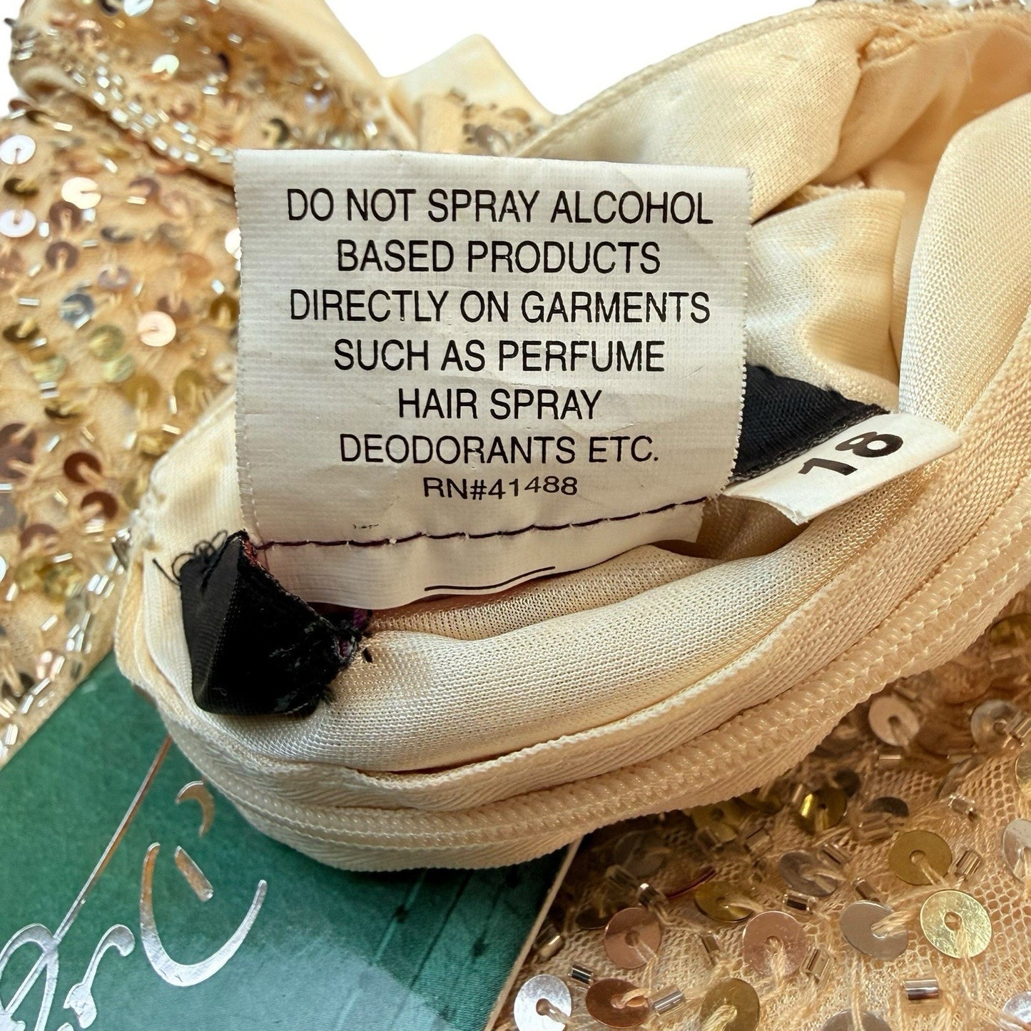 Mac Duggal 4930D Gold Sequin Gown 18 Nude Women's Formal Prom Evening Dress NWT