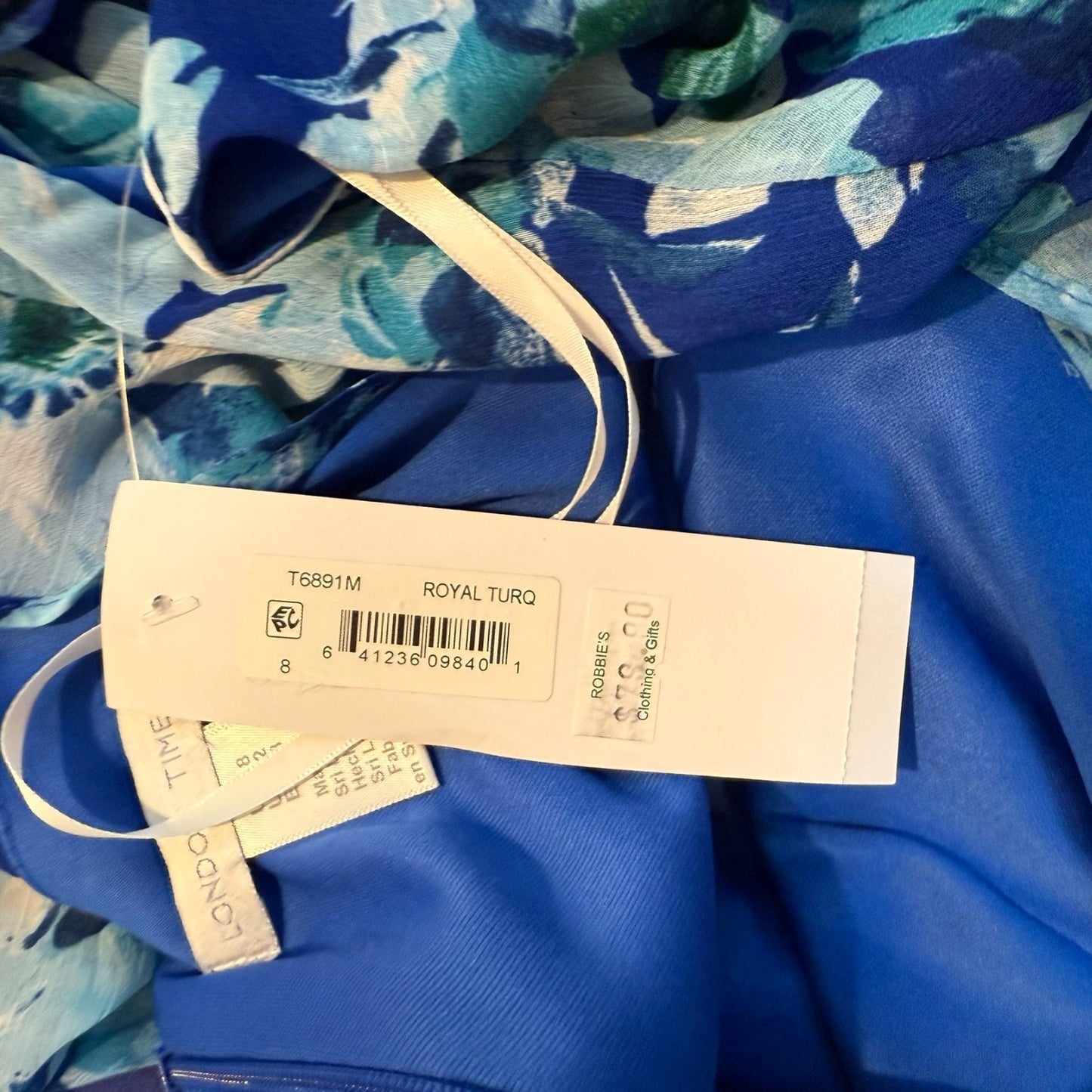 London Time Women's Size 8 Royal Turquoise Sleeveless Ruffle Wrap Dress - NEW