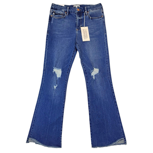 Dear John Brisbane Flare Jeans Size 28 Distressed Raw Hem NWT