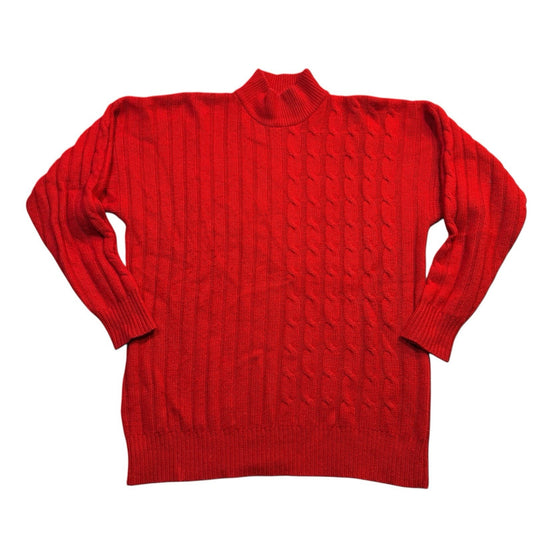 VTG Neiman Marcus Women’s Red 100% Cashmere Cable Knit Sweater Size L