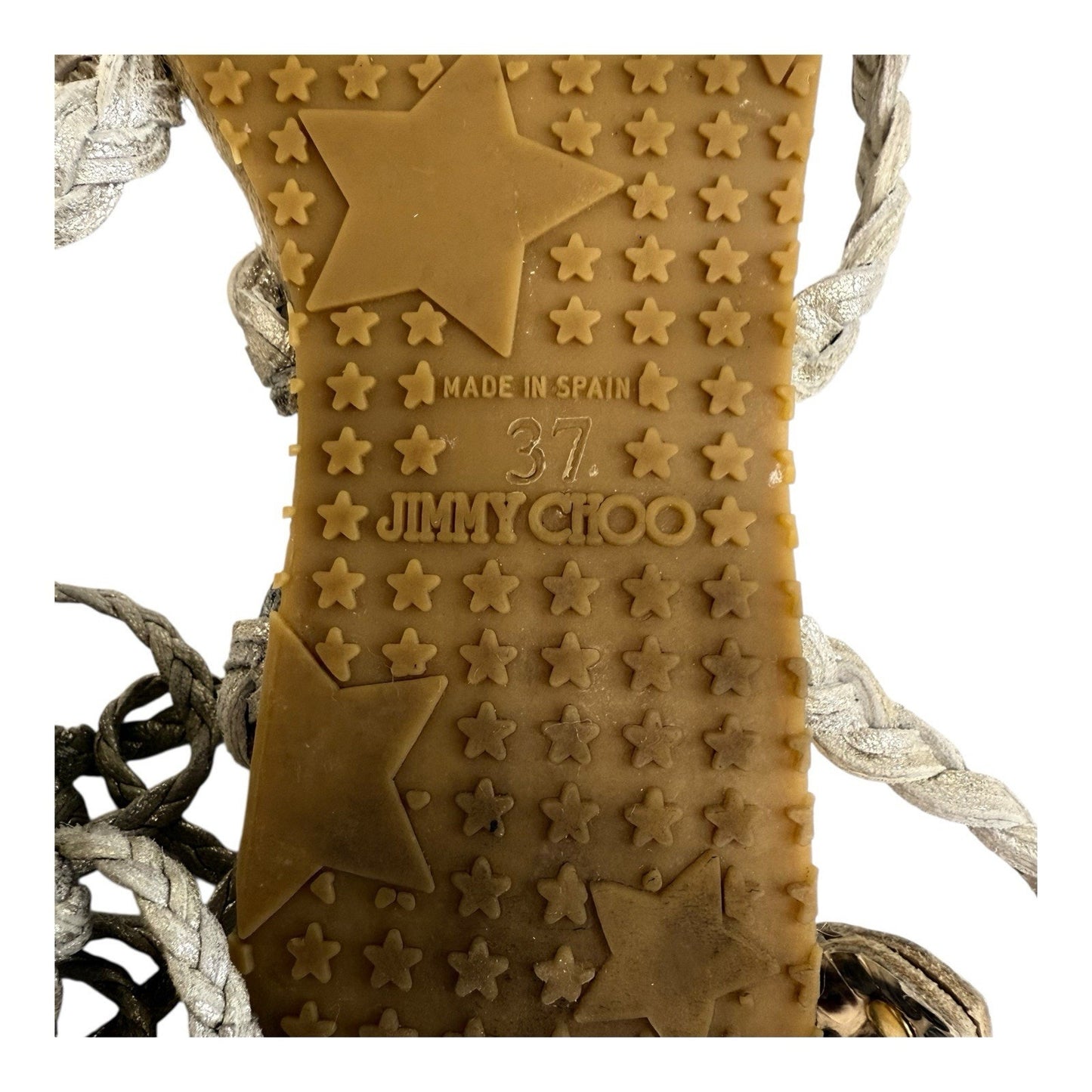 Jimmy Choo Pepin Elaphe Snakeskin Espadrille Lace Up Sandals 37 w/ Box Dustbag Women's Shoes