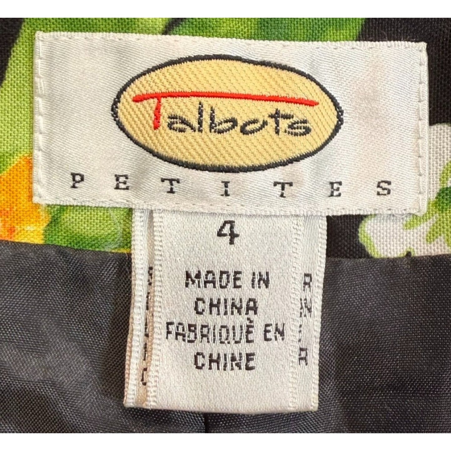 Talbots Petites Lemon Print Pants Women's 4P NWT Cotton Stretch Y2K Cotton Blend