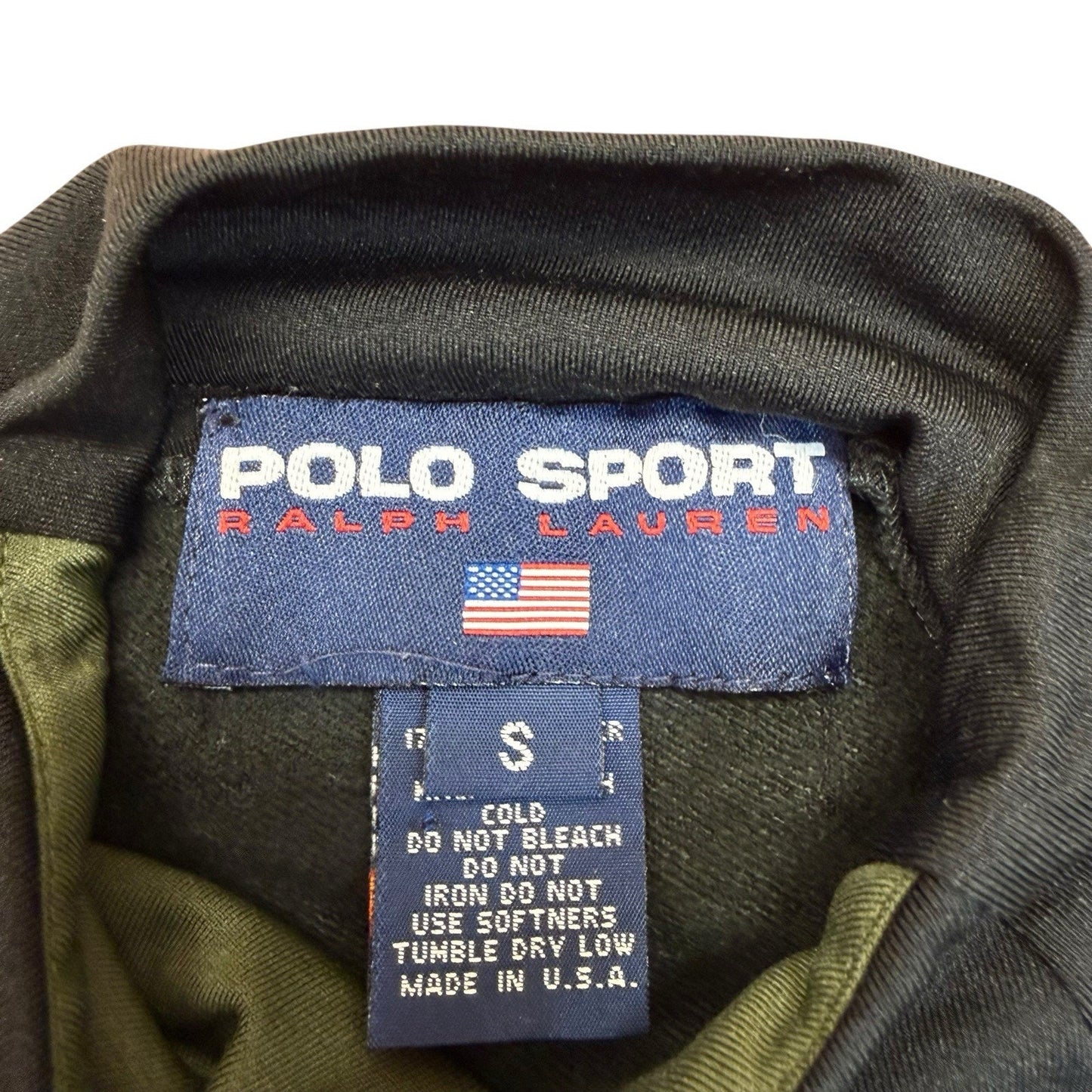 Women's Vintage Polo Sport Ralph Lauren Black Track Set Top Pants USA S