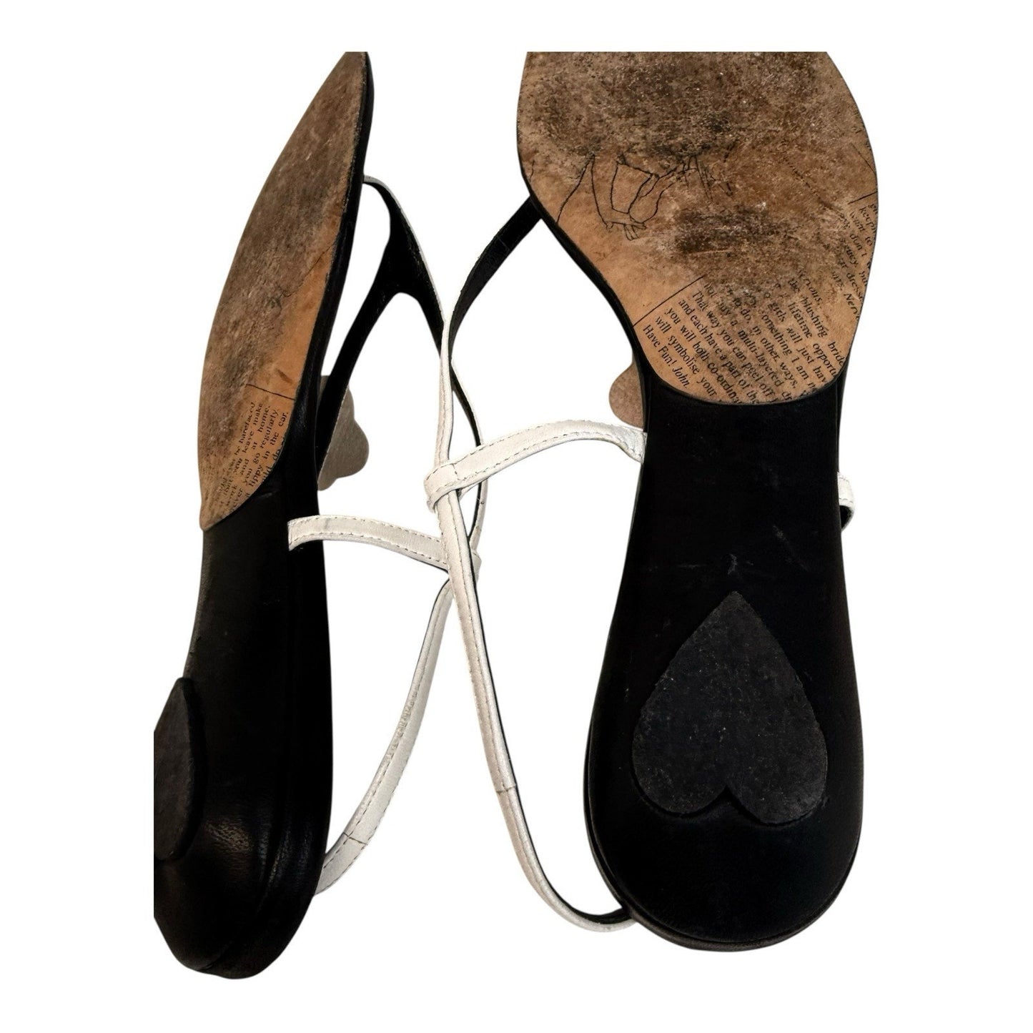 JOHN GALLIANO Black Leather Floral Shoes/Sandals EU 36 US 6 w/ Iconic Newspaper Box Women's