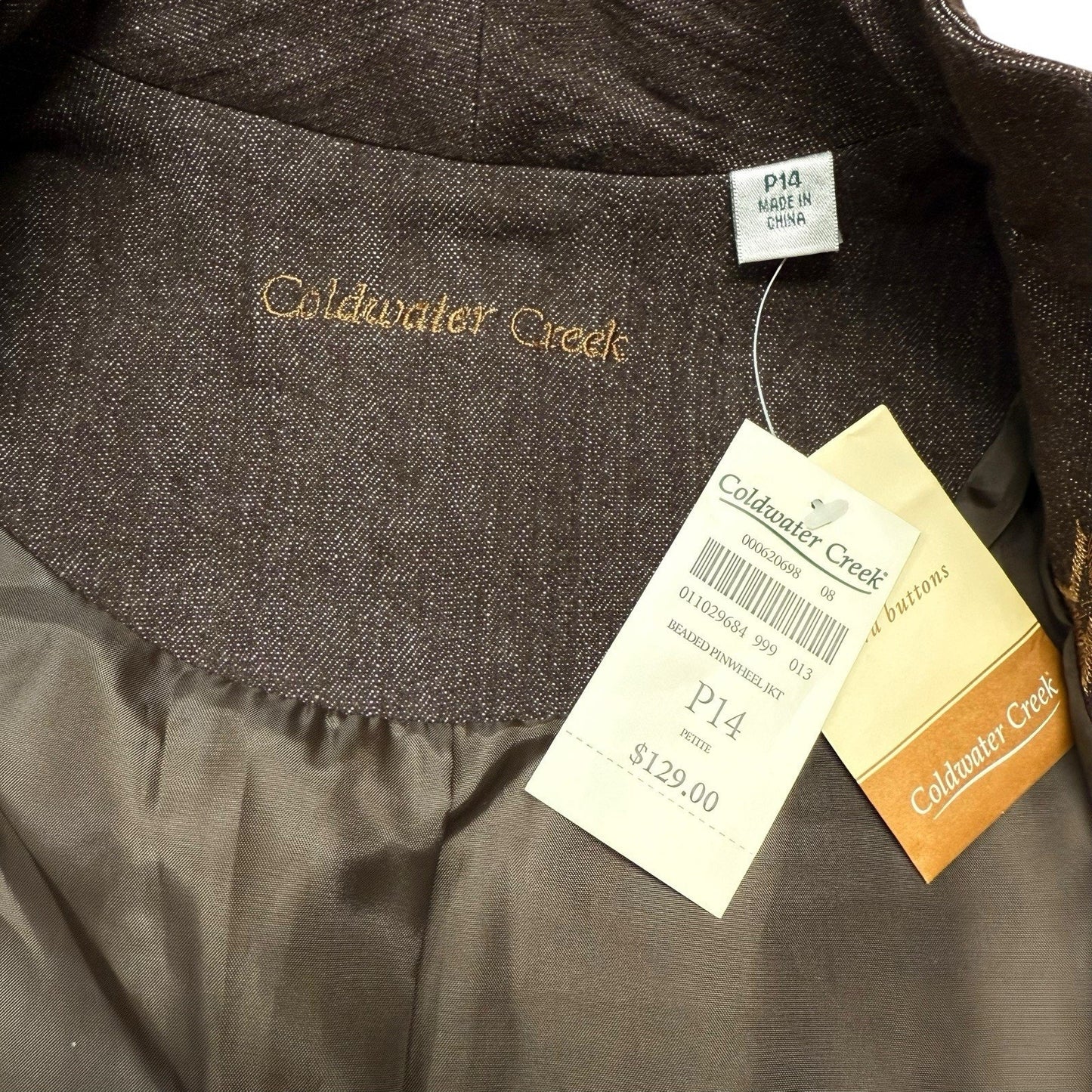 Coldwater Creek Women's 14P Petite Zip Jacket Geometric Tribal New With Tags