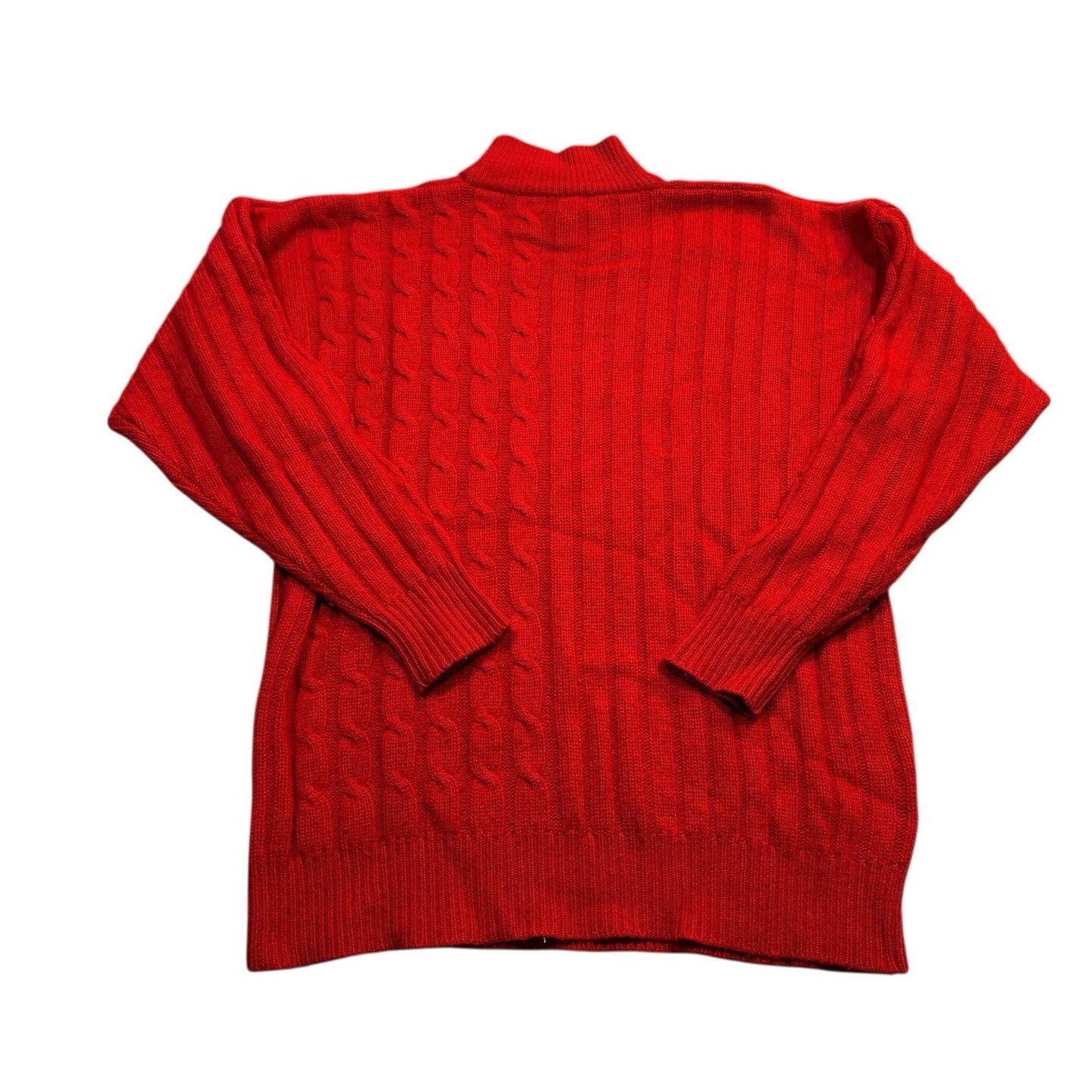 VTG Neiman Marcus Women’s Red 100% Cashmere Cable Knit Sweater Size L