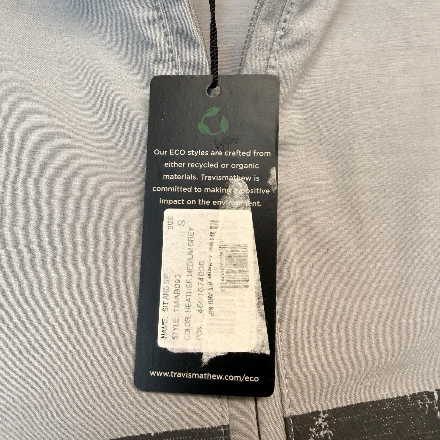TravisMathew Sit & Sip Eco 1/4 Zip Polo Heather Gray NWT Small MSRP 89 Pullover Men's