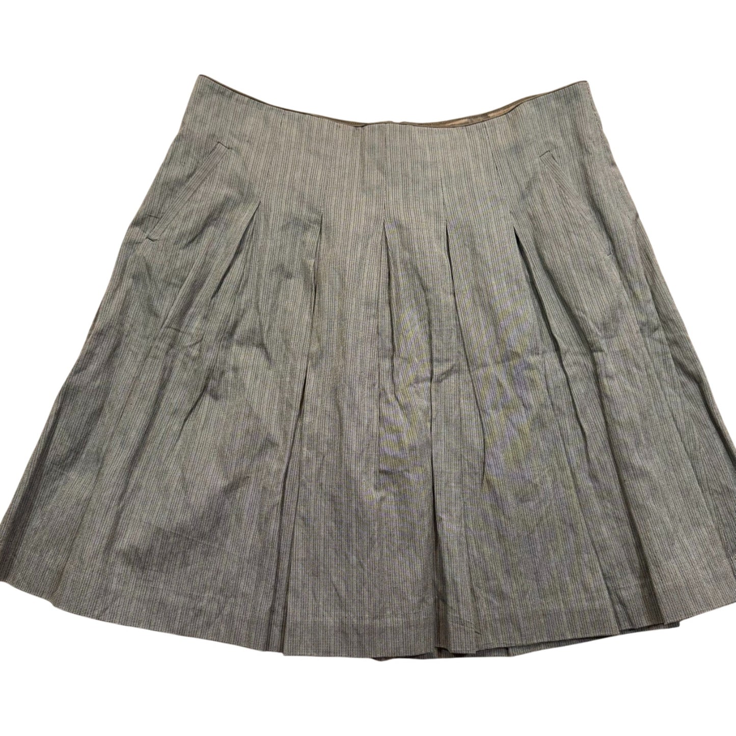 CAbi Women's Pleated Skirt Size 12 Gray NWT Career A-Line Lined
