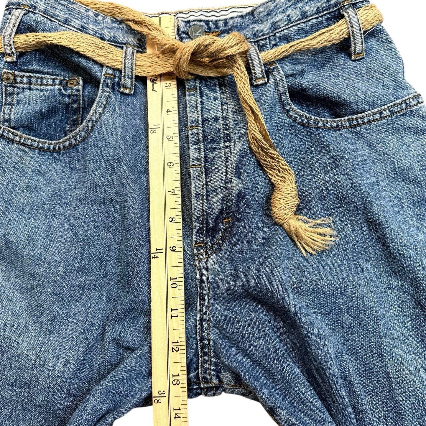 Vintage Y2K Calvin Klein Jeans Size 4 | 90s 00s CK Denim Rope Belt Straight Leg Women's