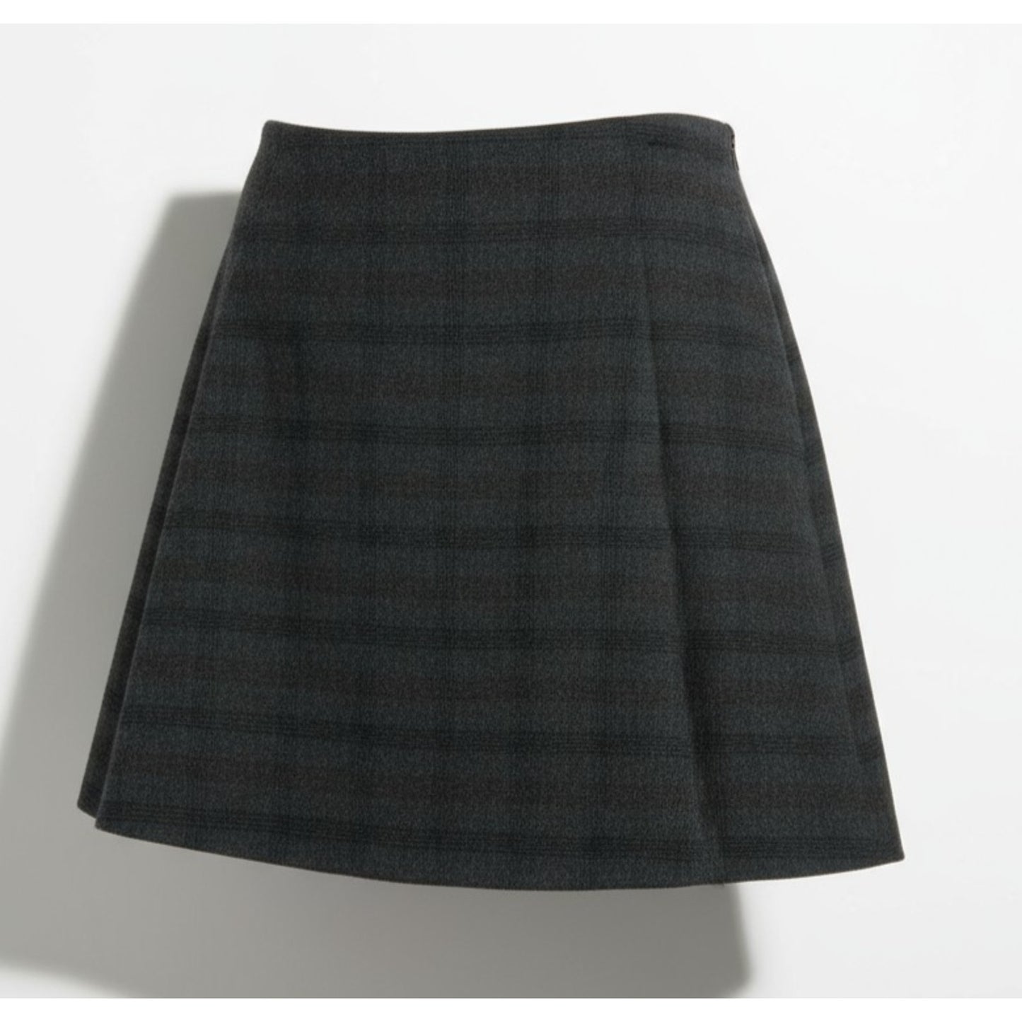 PLAN C Wool Blend Plaid Skirt Size 10 NWT Barneys New York Green Tweed 32” Waist Women's