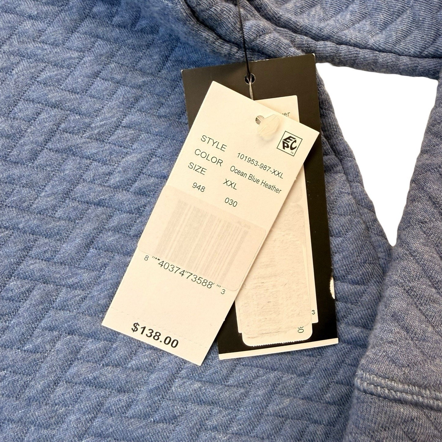 Rhone Weekender Pullover Men’s NWT Ocean Blue Heather Small 2XL $138