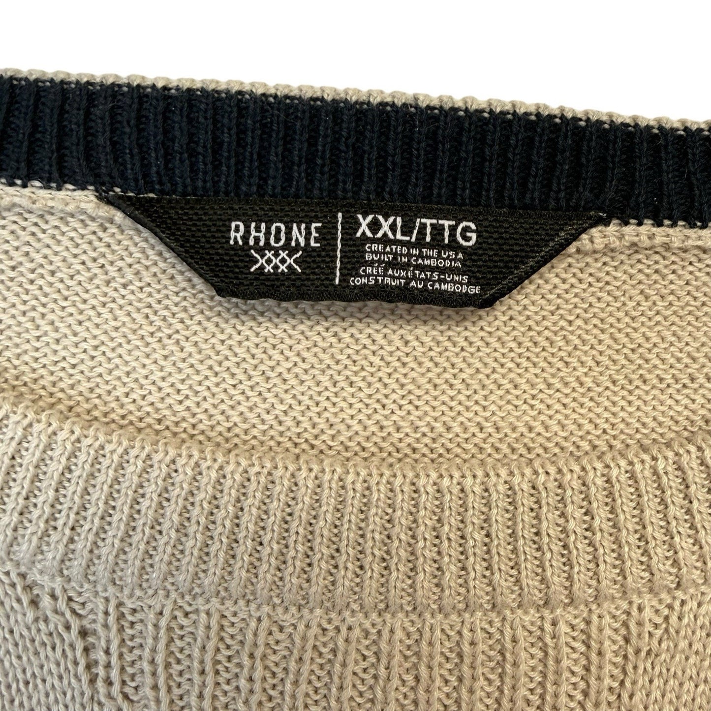 Rhone Dubliner Crewneck Sweater 2XL NWT Raglan Stone Beige $118 Women's