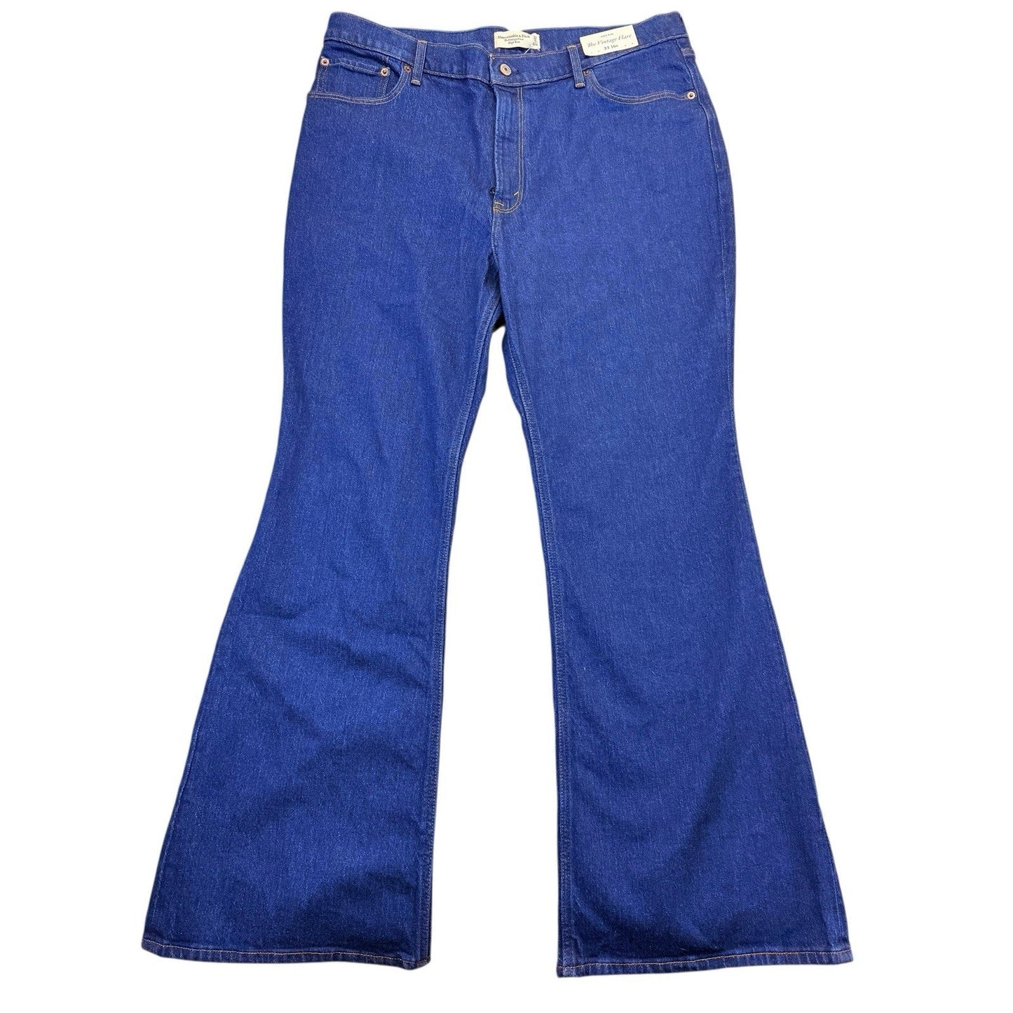Abercrombie & Fitch Vintage Flare Jeans Women's 33x16R Blue High Rise NWT