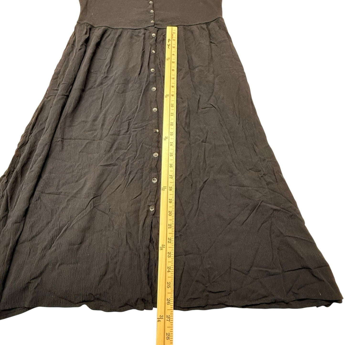 Frye Women’s Medium Black Sleeveless Button Front Midi Dress