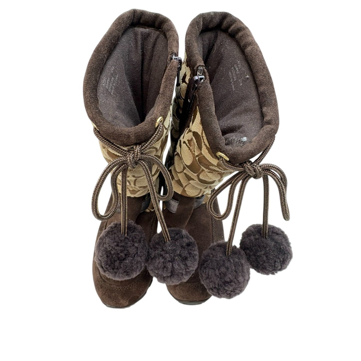 Coach Women's Size 6 1/2 Juniper Suede Winter Brown Boots Shoes