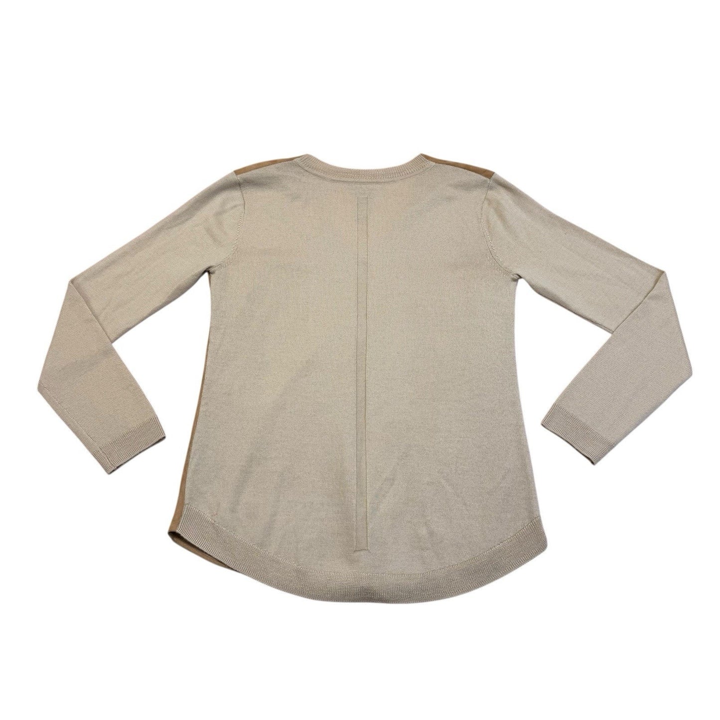 Vintage Doncaster Leather Wool Top Women’s Small V-Neck Long Sleeve Blouse