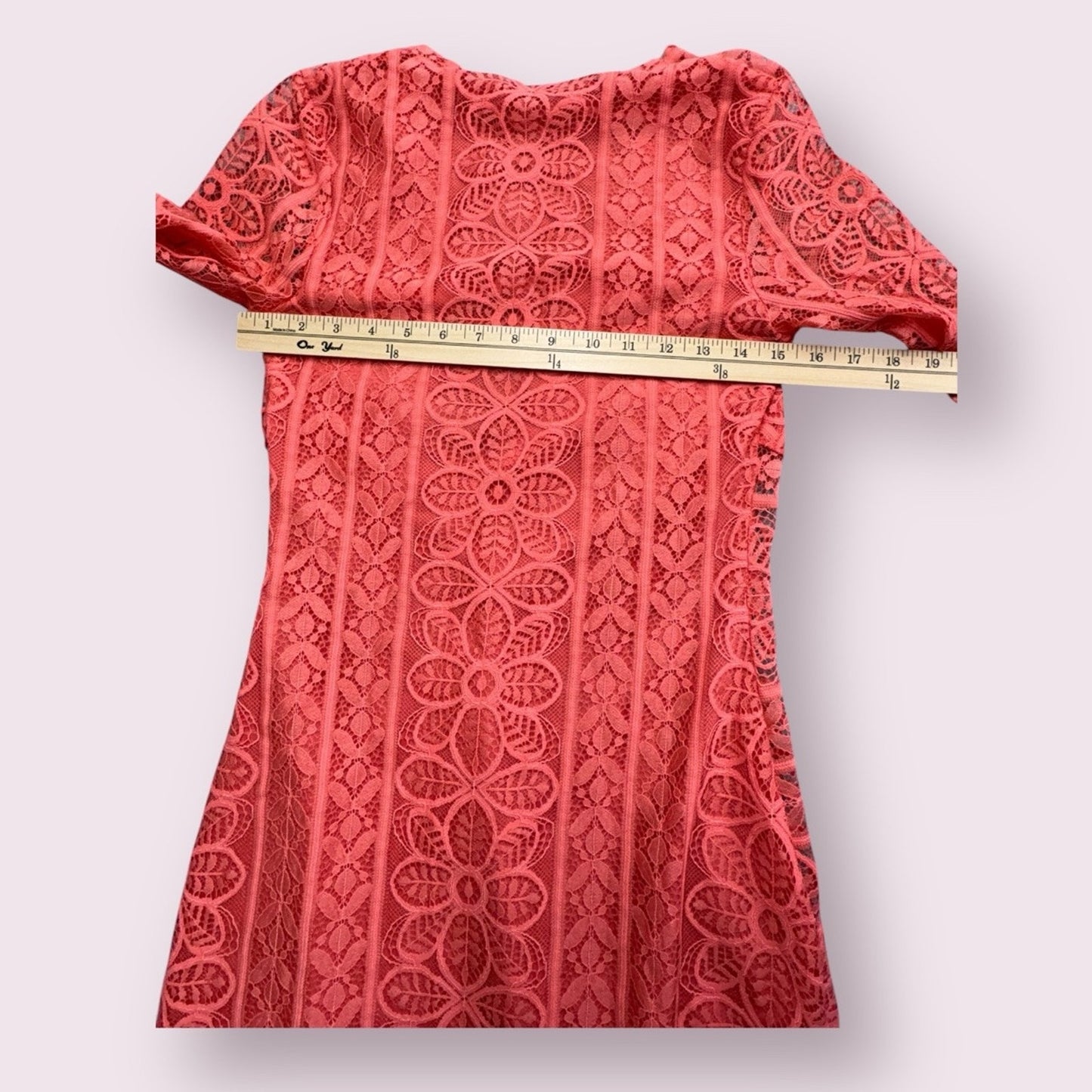 $246 For Love & Lemons Lyla Lace Coral Cocktail Dress Size Small NWT Women's