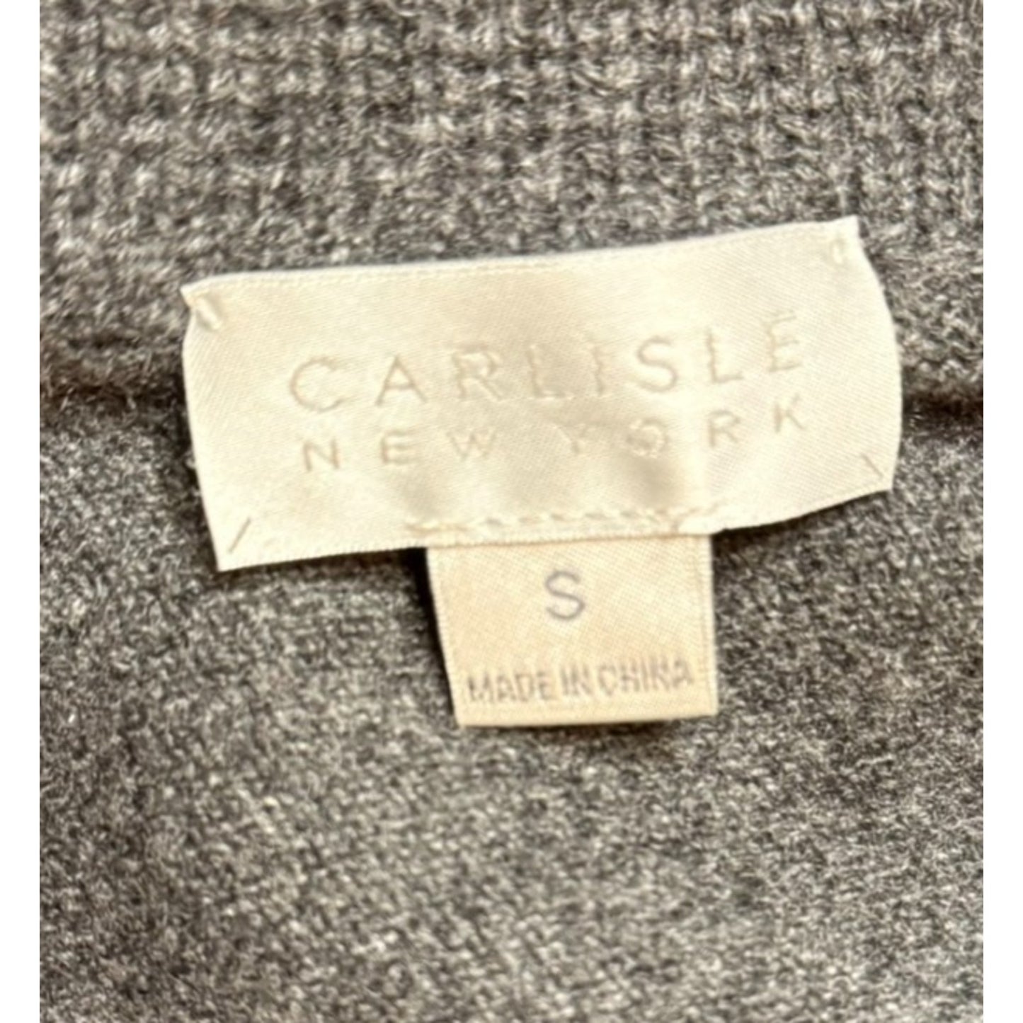 Y2K Carlisle New York 100% Cashmere Gray Open Front Cardigan Size S Women's