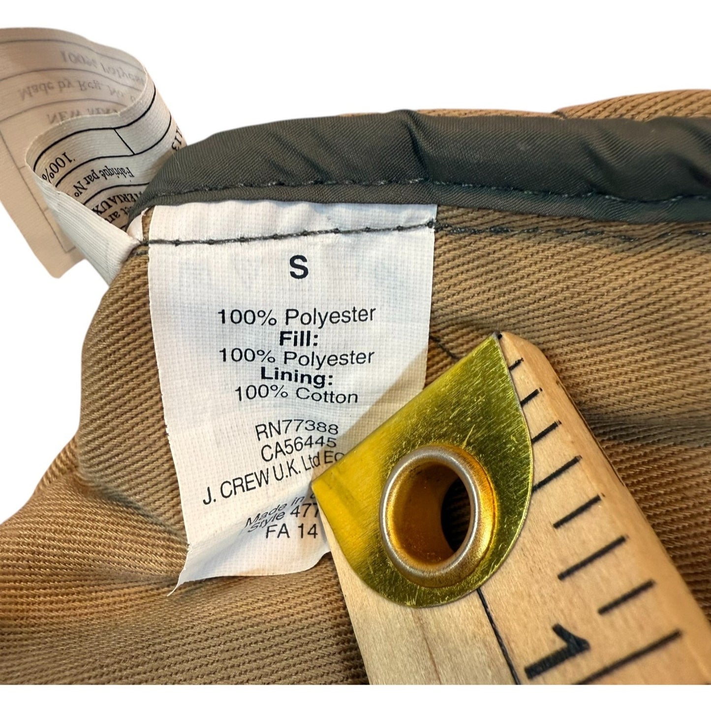 J. Crew Women's Size Small Green Diamond-Quilted Utility Vest 100% Polyester