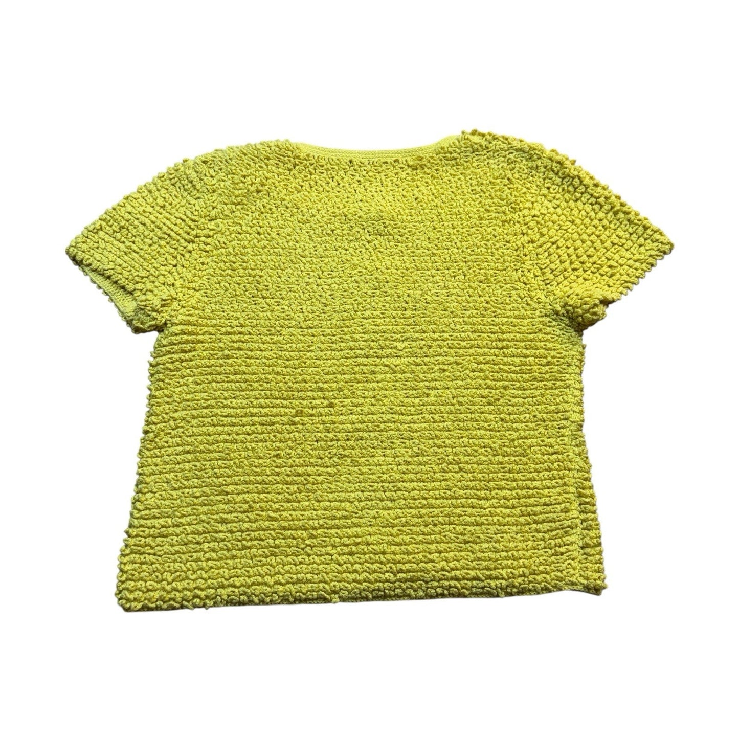 Vintage Michael Simon Sweater Women’s Small Yellow Textured Knit Button Front