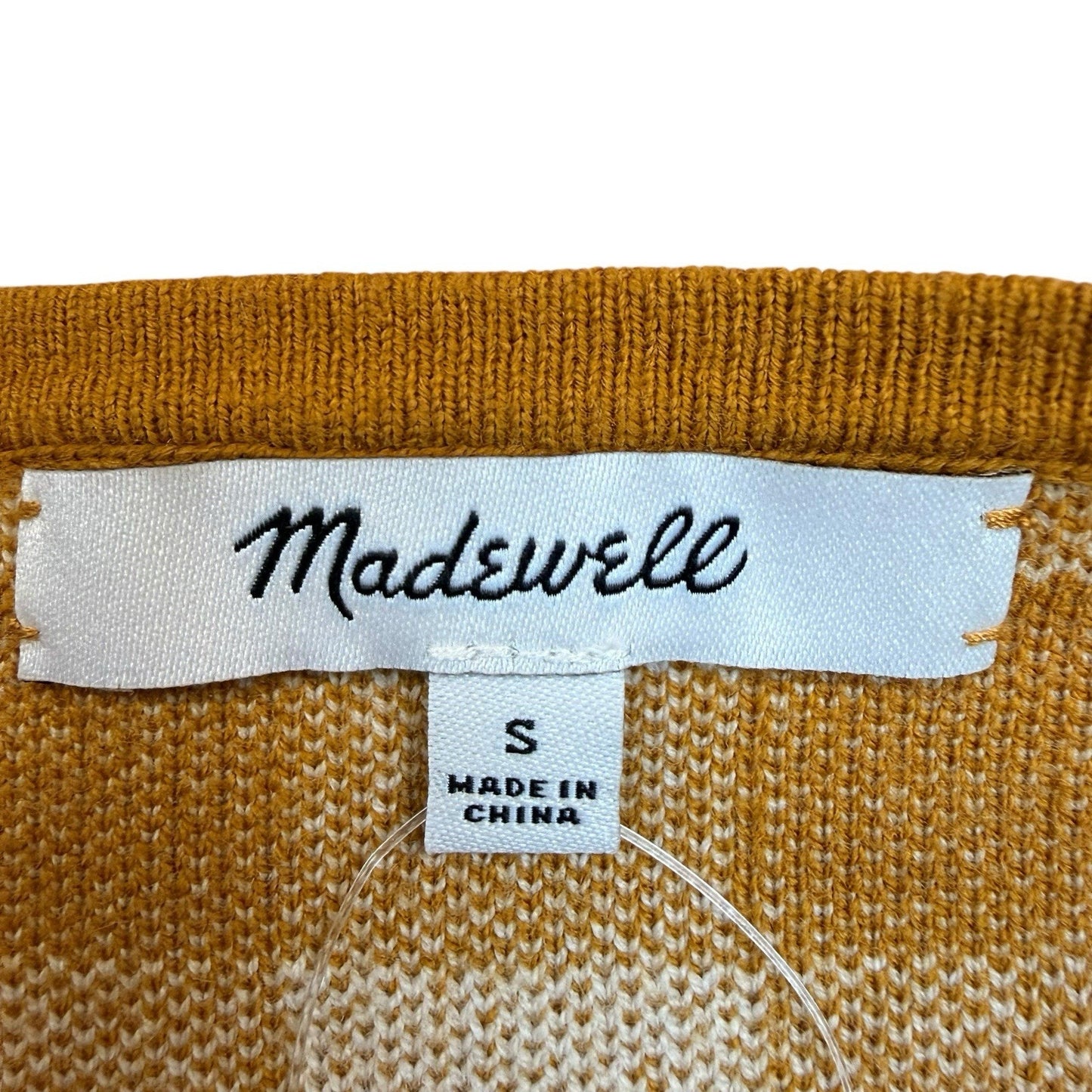 Madewell Gingham Knit Tank Top Women's S Brown White Cami NWT Blouse