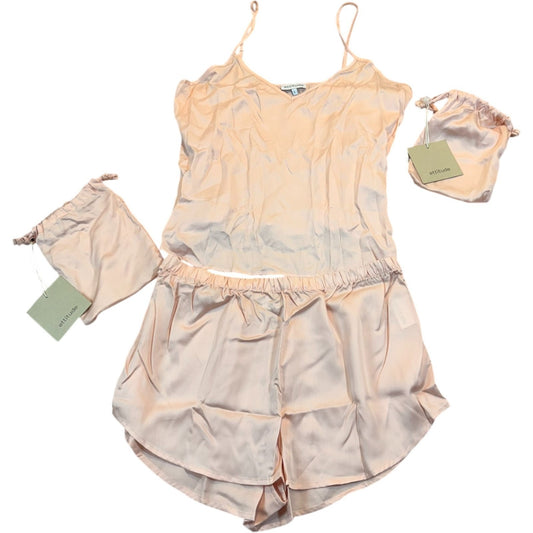 NEW Ettitude Women's Size Large Pink Satin Camisole & Shorts Pajama Set