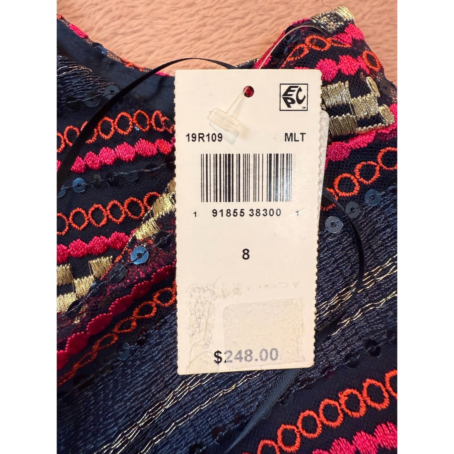 NEW Trina Turk Women's Size 8 Multicolor Sleeveless Sequin Stripe Top Blouse