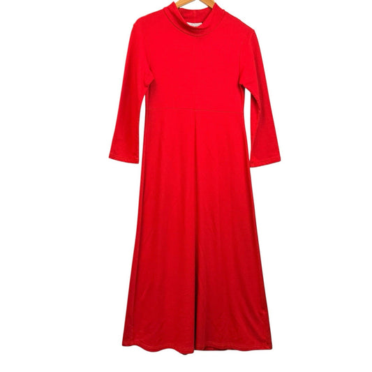 Bryn Walker Red Knit Maxi Dress Mock Neck NWT Size S Women's
