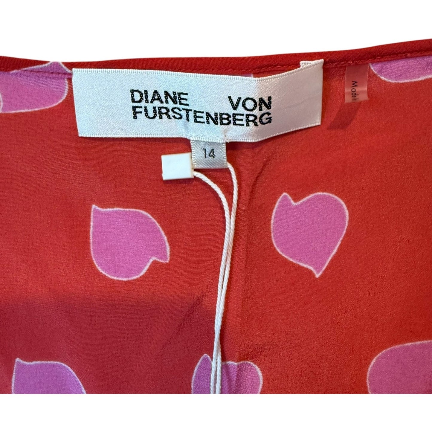 NEW Diane Von Furstenberg Women's Size 14 Spaghetti Strap V-Neck Blouse 100% Silk