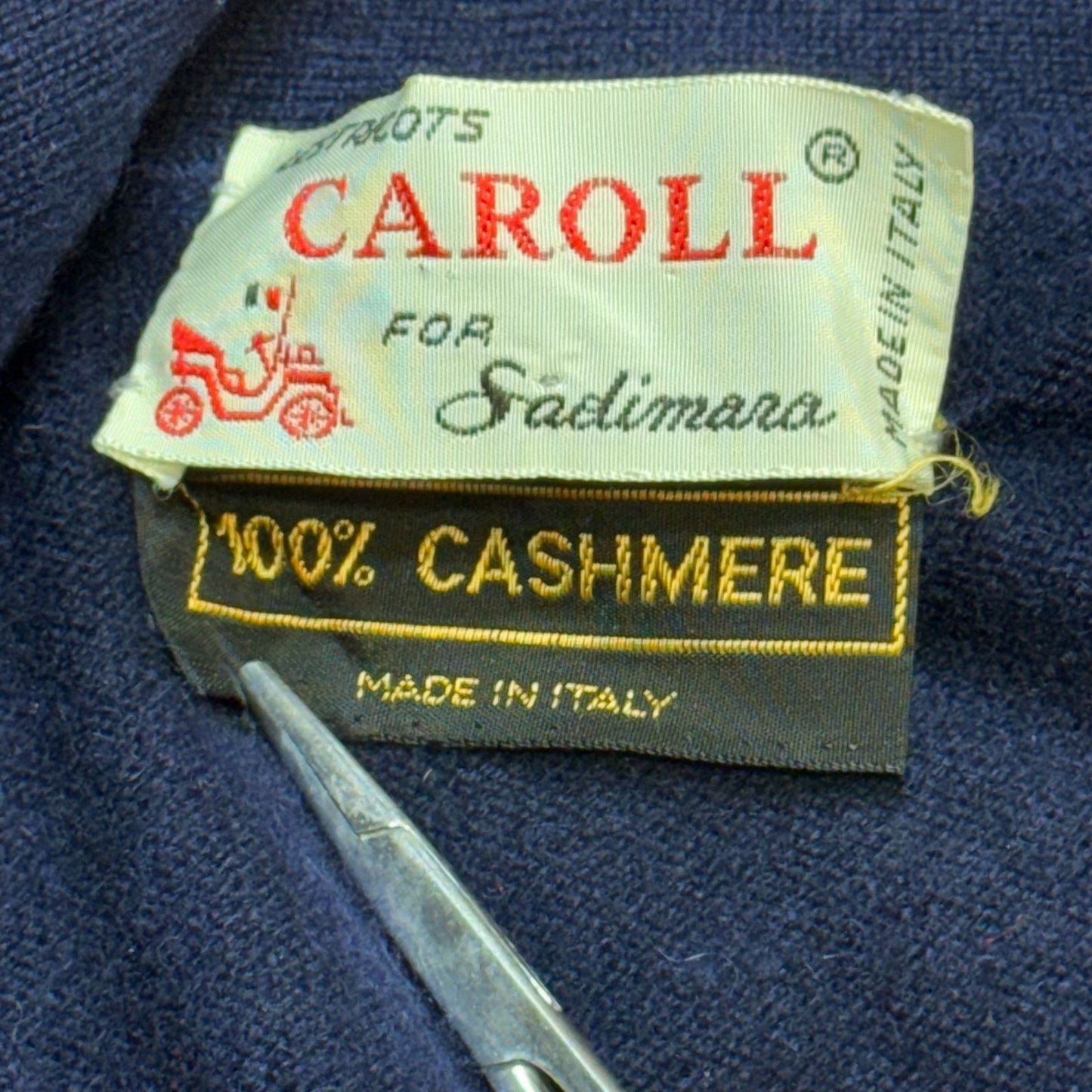 1960s Italian Navy Cashmere Cardigan Carol Women's Fratimanna Size Small