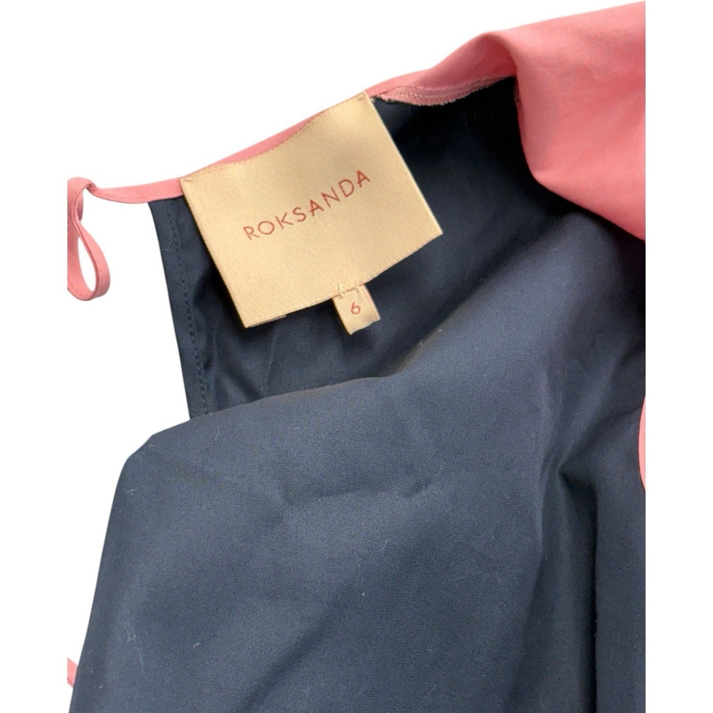 Roksandra Fuji Cotton-poplin Mini Shift Dress In Flamingo Midnight $620 Size 6 Women's