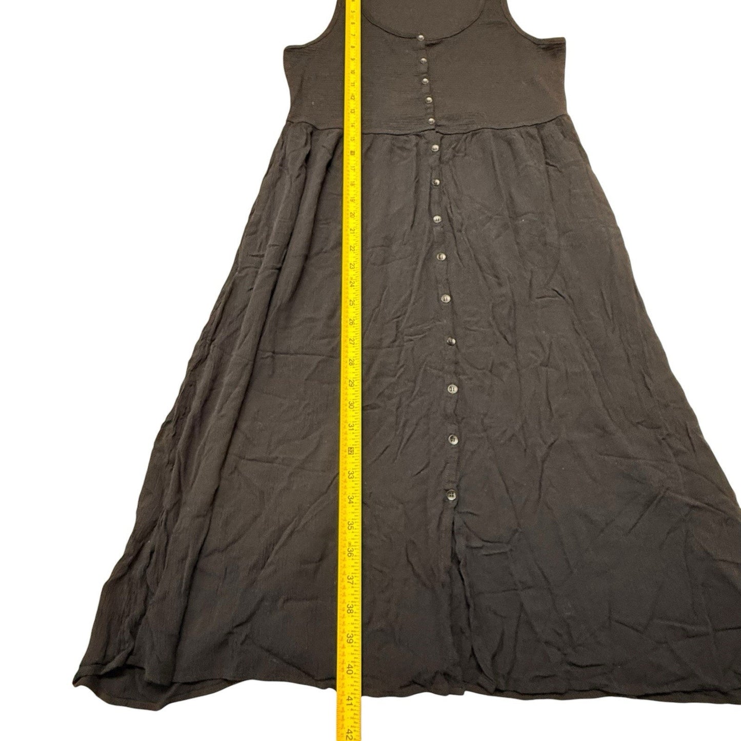 Frye Women’s Medium Black Sleeveless Button Front Midi Dress