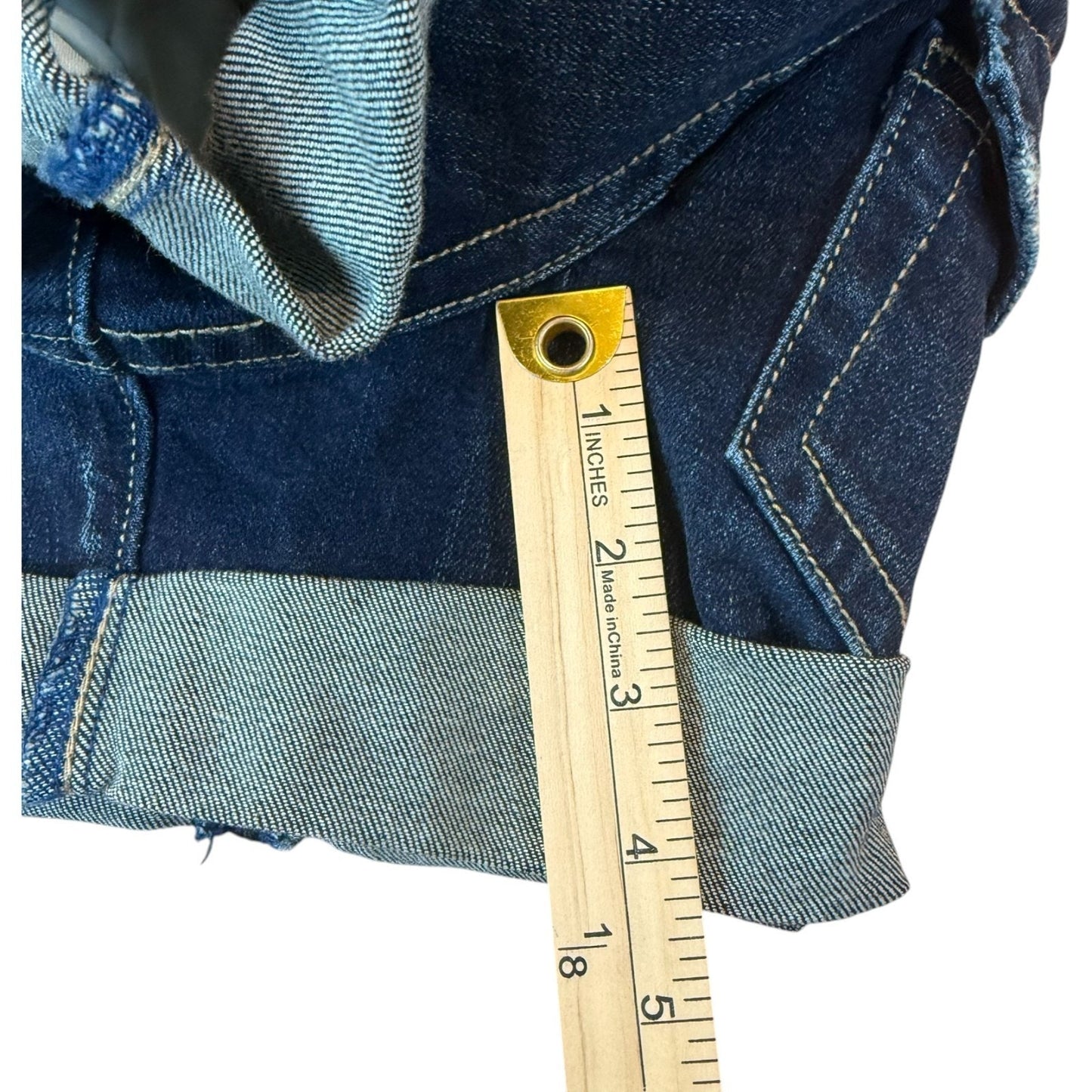 NEW Hudson Women's Size 24 Ruby Mid Thigh Blue Denim Shorts