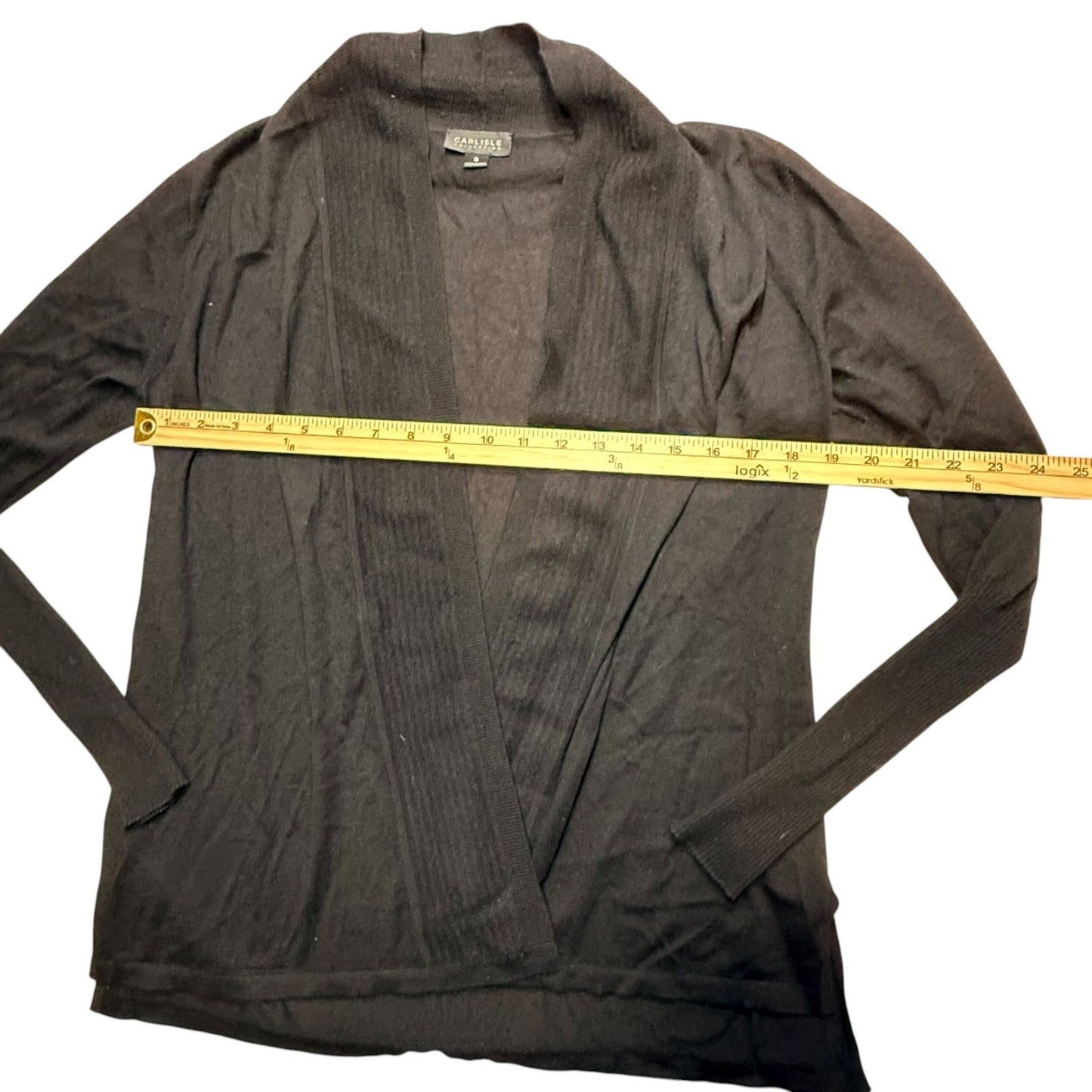 Carlisle Collection Black 100% Cashmere Open Front Cardigan Women's Size S