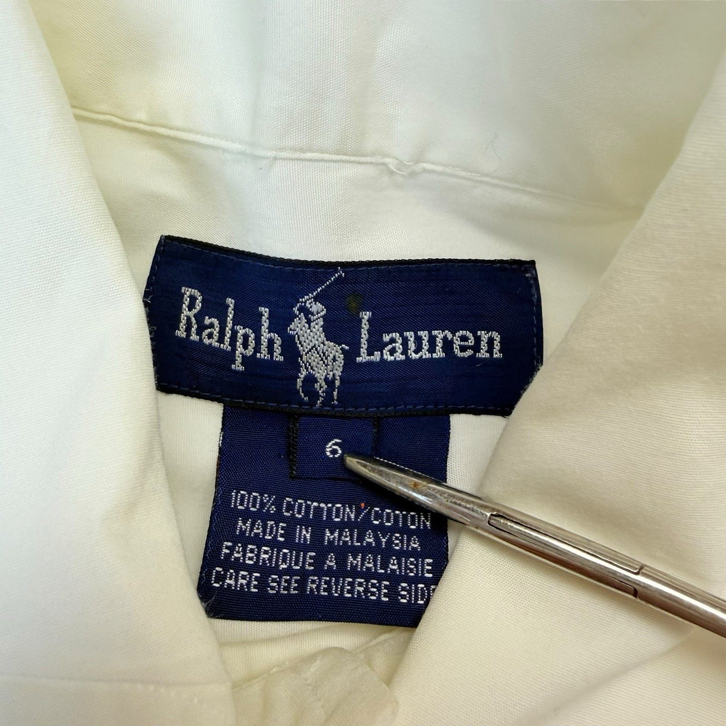 Ralph Lauren White Tuxedo Dress Shirt Pleated Front 6 Men's Polo's