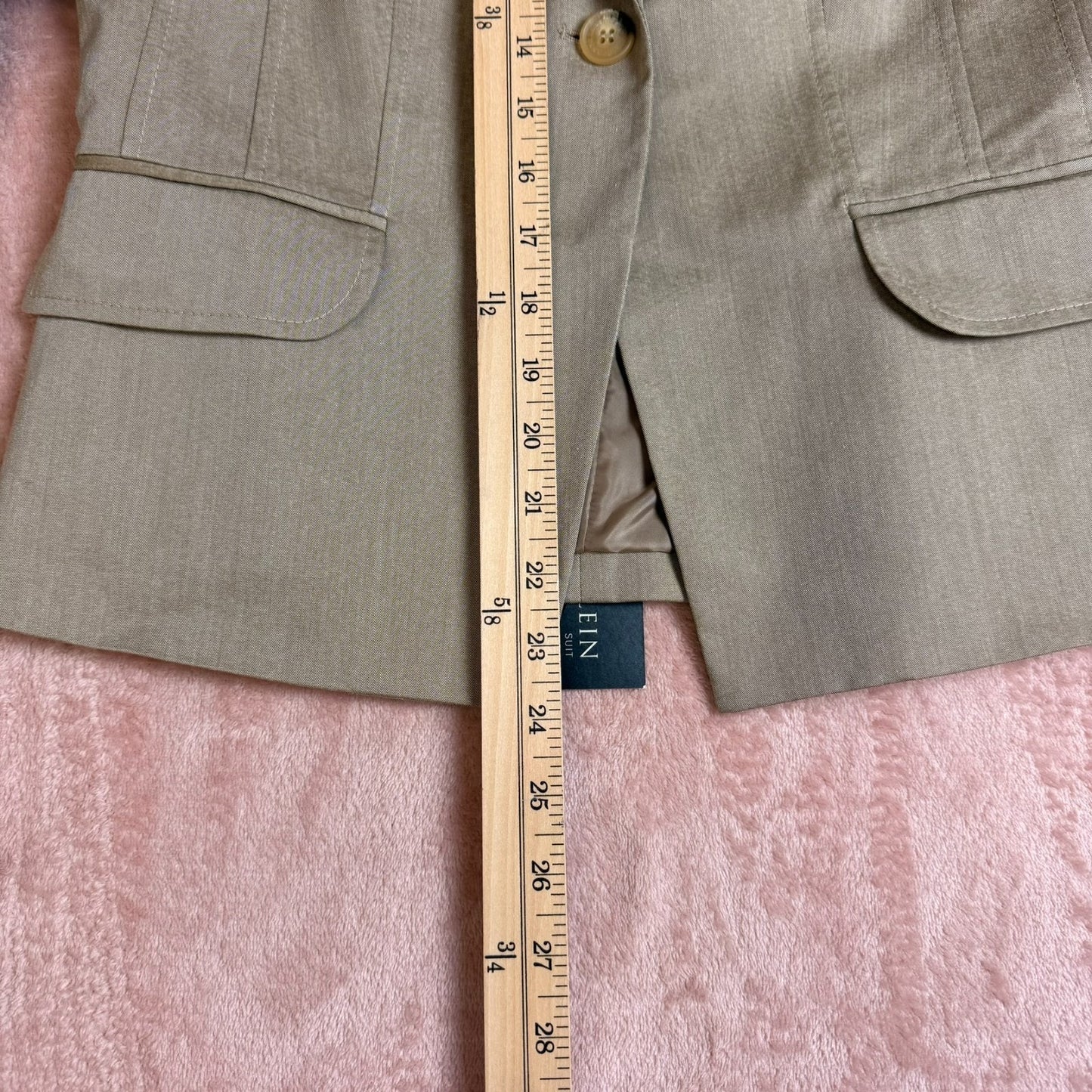 Anne Klein Y2K Beige Blazer Pencil Skirt Suit Set Women’s 2P New