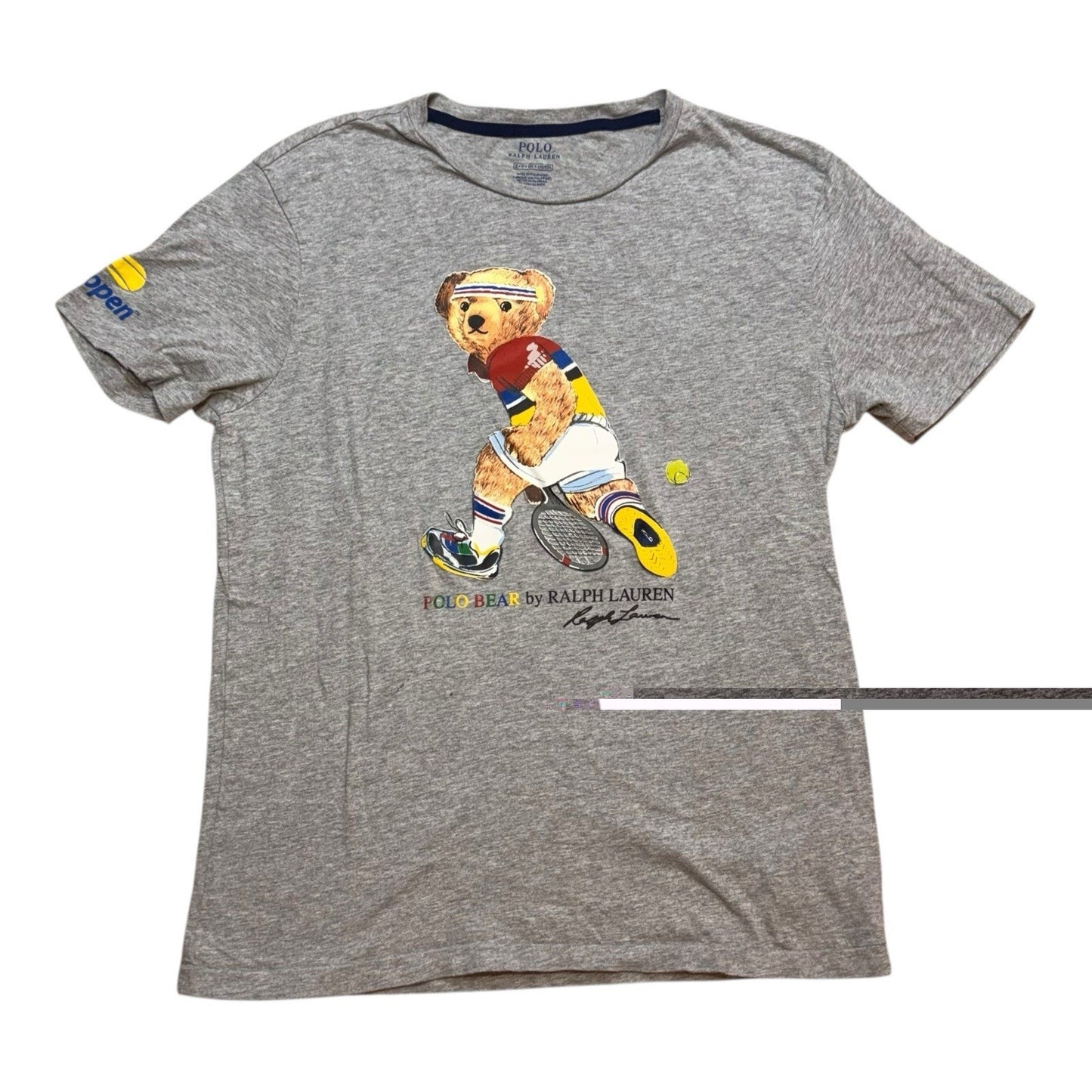 Polo Ralph Lauren Women’s US Open 2019 Polo Bear Tennis T-Shirt Gray Sz S
