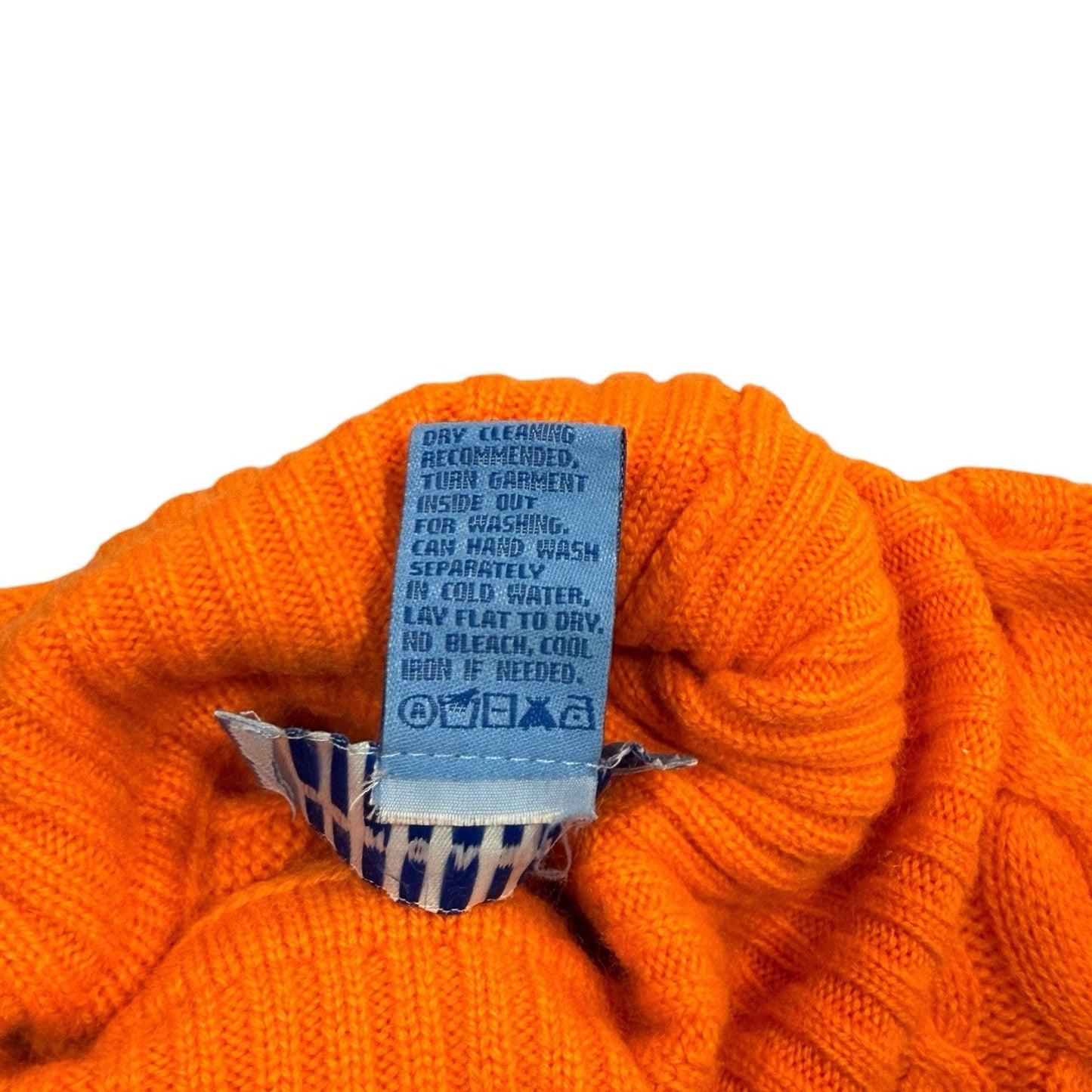 VTG Don Caster Sports Women’s 100% Cashmere Cable Knit Turtleneck Sz S Orange Sweater