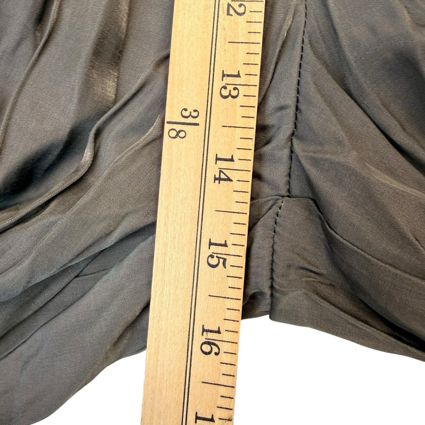 Sweet Sinammon Y2K Crinkle Wide Leg Pants Gray Rayon Boho Size L NWT Women's